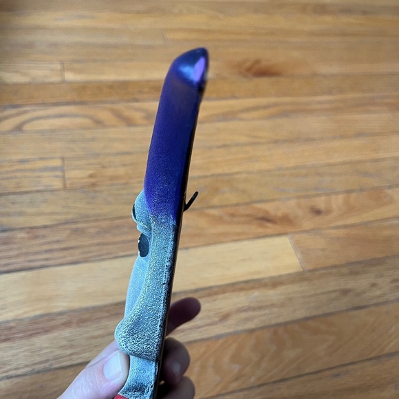 Vintage 90s Ceramic Purple Moon Face Decor - Picture 7 of 8